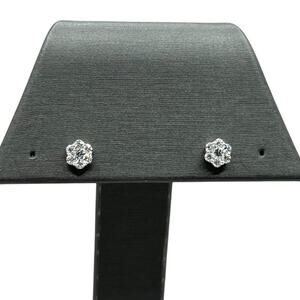 New 14K Lab Diamond Cluster Screw-back Stud Earrings (15482)